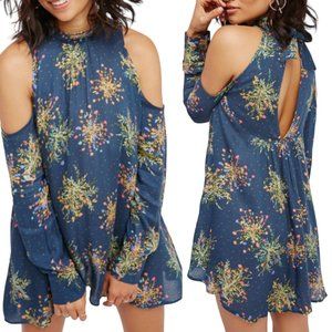 Free People Kaleidoscope Dream Cold Shoulder Tunic Top Dress in Floral Print